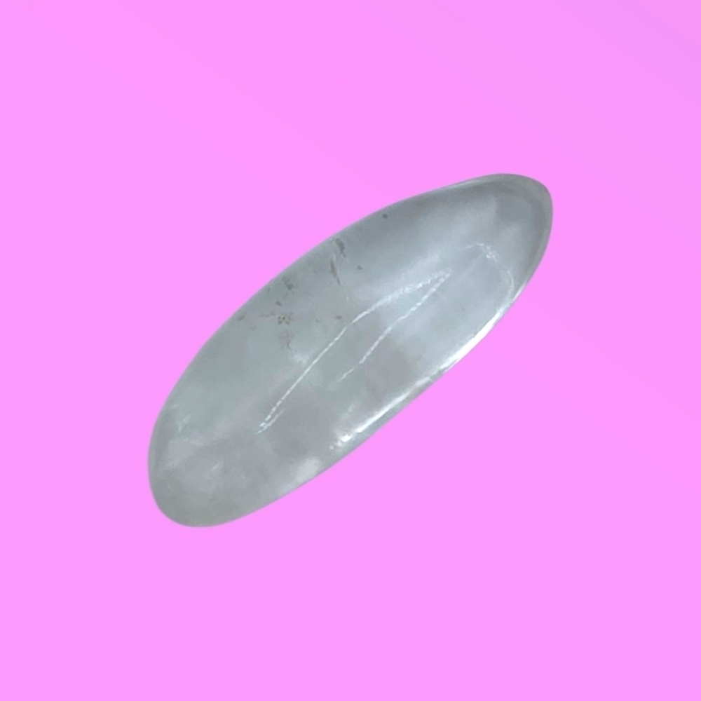 White Clear Quartz Crystal Palm Stone
